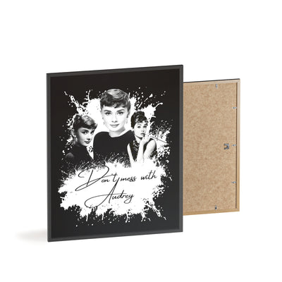 Audrey Hepburn Classic Poster with Wooden Frame - 'Don't Mess with Audrey'