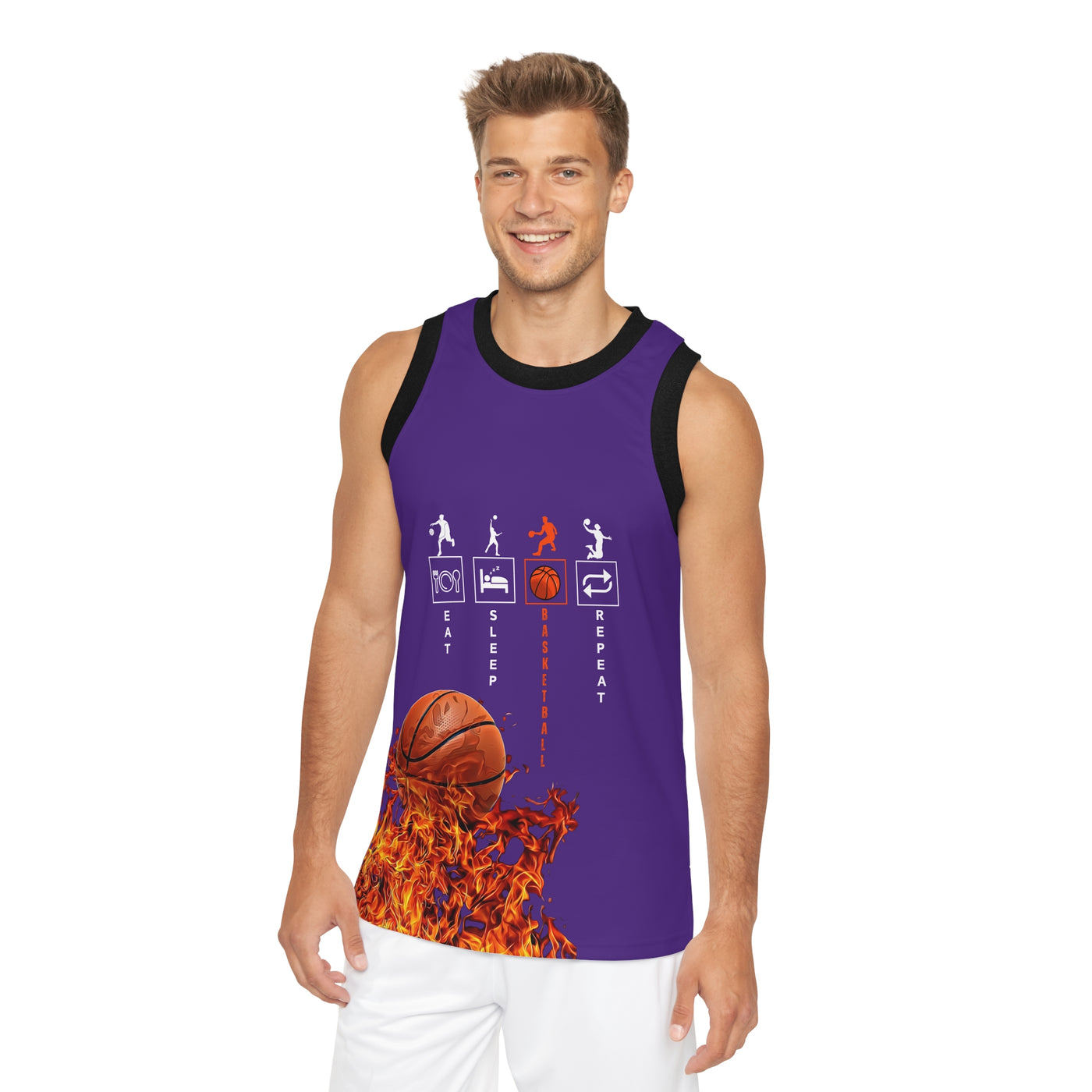 Eat - Sleep- Basketball- Repeat- Jersey, Perfect for Sports Lovers,