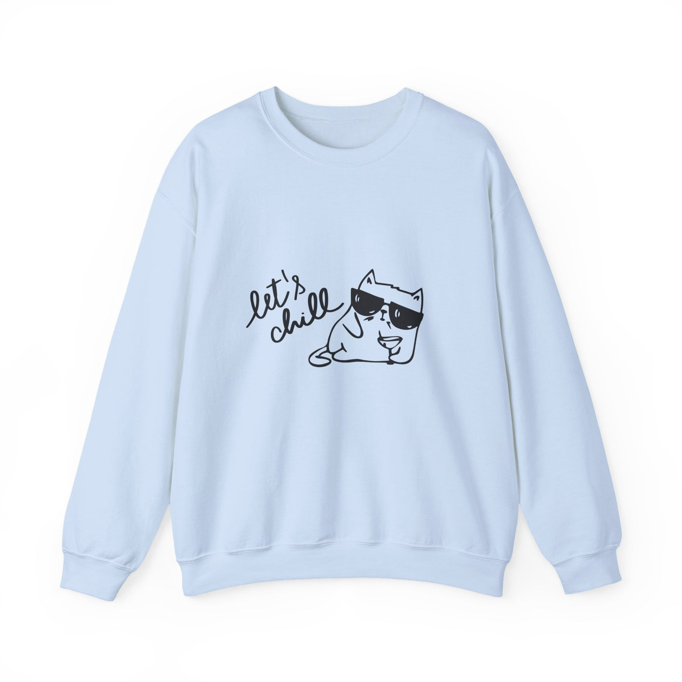 Let's Chill Cat Sweatshirt - Unisex Garment-Dyed Pullover for Cozy Days