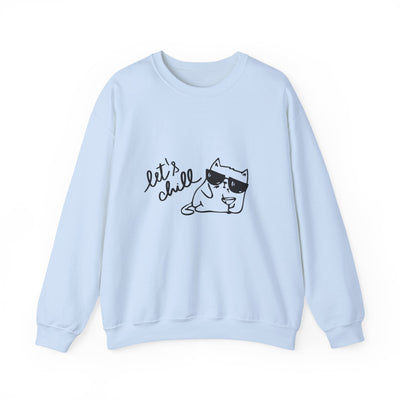 Let's Chill Cat Sweatshirt - Unisex Garment-Dyed Pullover for Cozy Days
