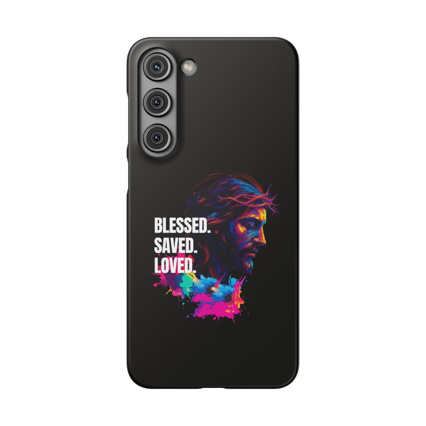 Blessed Saved Loved -  Snap Case Handyhülle - Jesus