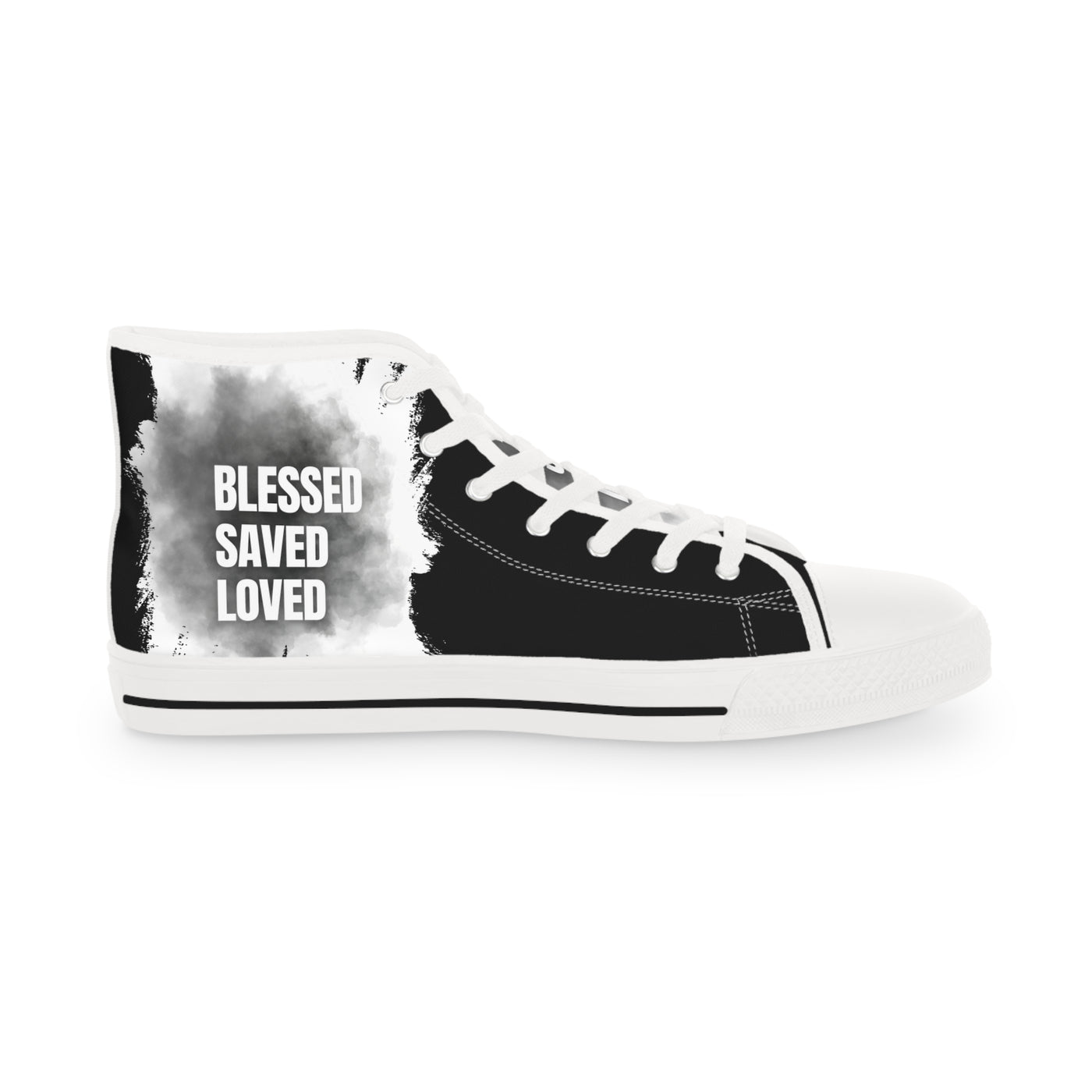 Blessed . Saved - Loved High Top Sneakers, Trendy Sneakers
