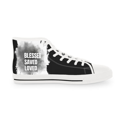 Blessed . Saved - Loved High Top Sneakers, Trendy Sneakers