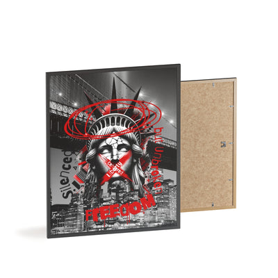 Freedom Poster with Wooden Frame - NYC Decor, Wall Art