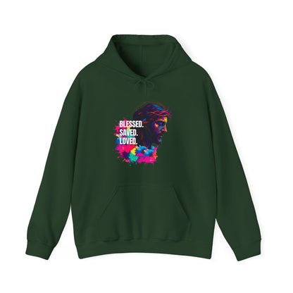 Jesus colorful - Blessed- saved- loved