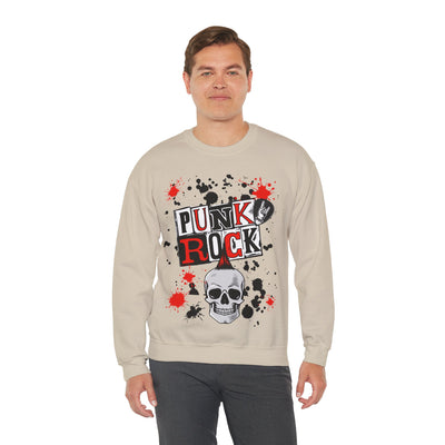 Punk Rock Crewneck Sweatshirt, Casual Streetwear Gift, Music Lover Apparel, Fall Fashion Layer, Unique Graphic Sweater