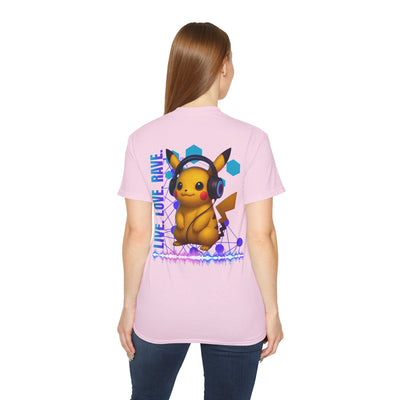 Rave T-Shirt, Fun Music Shirt, Live Love Rave - Techno - Pokemon