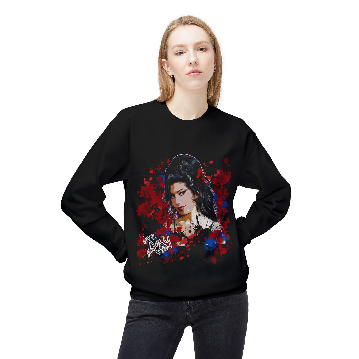 Amy Retro Kiss Graphic Hooded Sweatshirt for Fashion Lovers