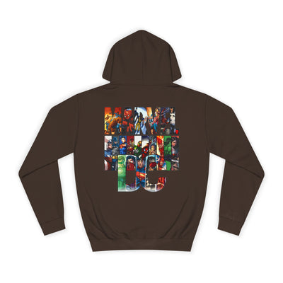 Superhero Graphic Hoodie, Unisex College Sweatshirt, Marvel DC Fans Apparel, Comic Book Lover Gift, Fun Cosplay Outfit