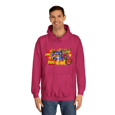 Superhero Graphic Hoodie, Unisex College Sweatshirt, Marvel DC Fans Apparel, Comic Book Lover Gift, Fun Cosplay Outfit
