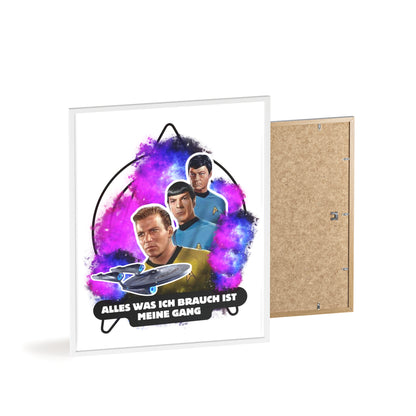 Star Trek Inspired Art Print with Wooden Frame - 'Alles Was Ich Brauch Ist Meine Gang'