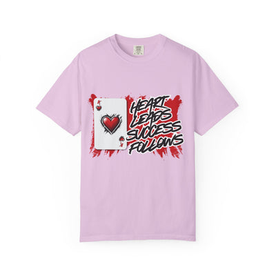 Heart Leads Success Unisex Heavy Cotton Tee | Graphic Tee | Casual Wear | Gift for Gamers | Inspirational Fashion | Streetwear