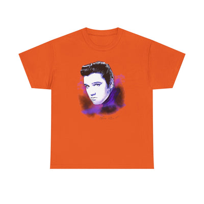 Elvis Portrait Unisex Heavy Cotton Tee - Retro Music Fan Gift