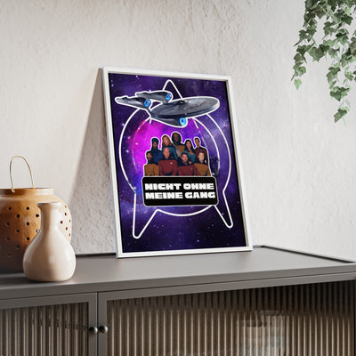 Starship Adventure Poster with Wooden Frame | Sci-Fi Wall Art, Geek Decor,