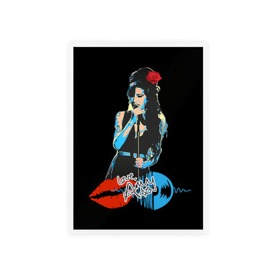 Love Amy Winehouse Poster with Wooden Frame - Vibrant Wall Art for Music Lovers