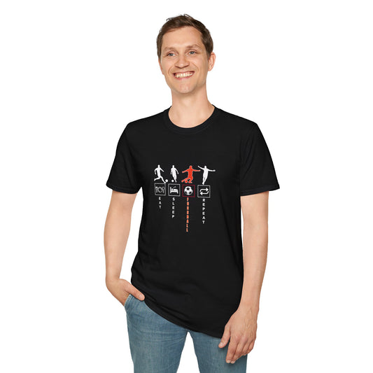 Fußball - Soccer Life Unisex T-Shirt - Eat, Sleep, Fußball, Repeat