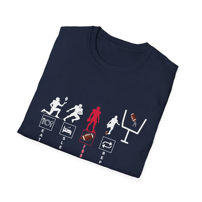 Football Life Unisex T-Shirt - Eat, Sleep, Football, Repeat