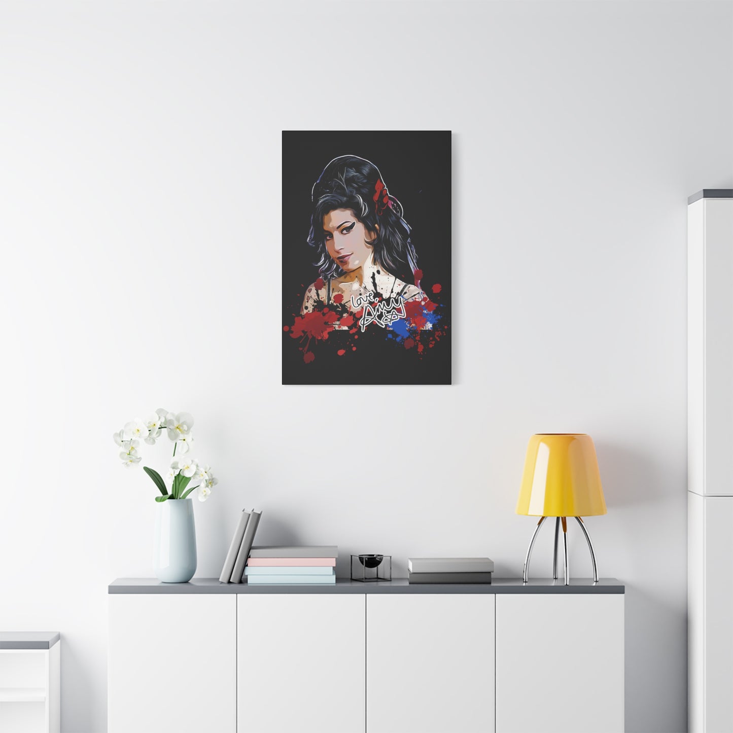 Amy Winehouse Art Canvas - Stretched Wall Decor with Signature