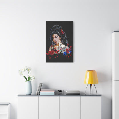 Amy Winehouse Art Canvas - Stretched Wall Decor with Signature