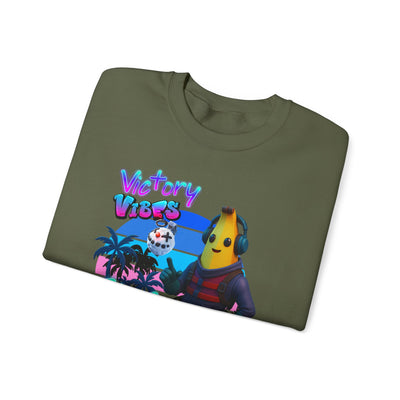 Victory Fortnite Vibes Banana Crewneck Sweatshirt - Unisex Heavy Blend