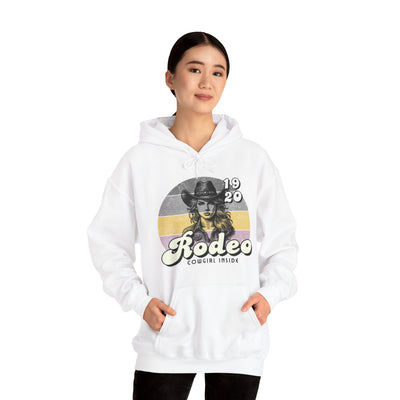 Rodeo Cowgirl Hooded HOODIE - Unisex Heavy Blend™ - Retro Style
