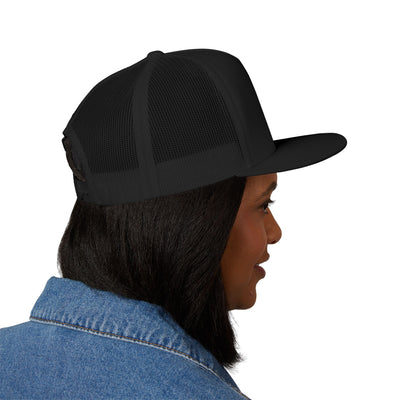 Embroidered 5 Panel Trucker Cap - Fake it til you make it