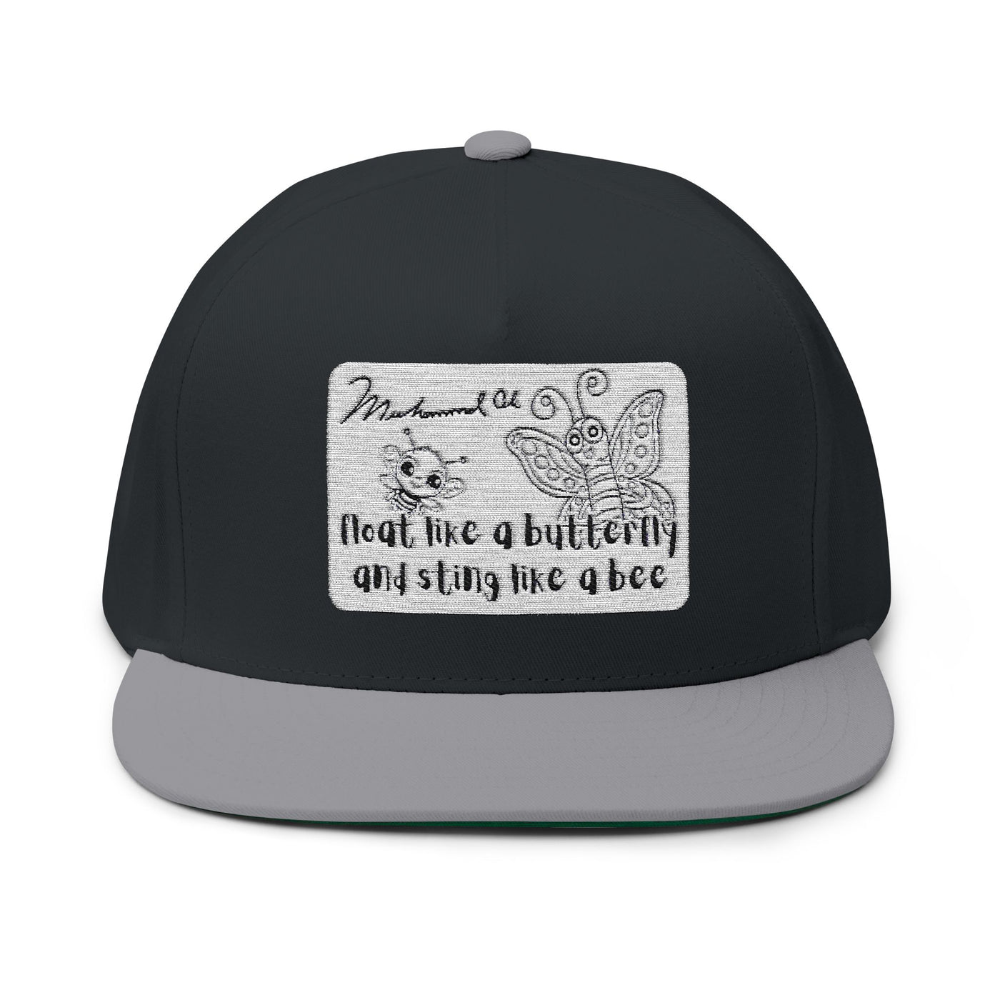 Butterfly and Bee Muhammad Ali Flat Bill Cap | Trendy Snapback Hat
