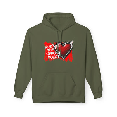 Herz führt Erfolg folgt Hoodie