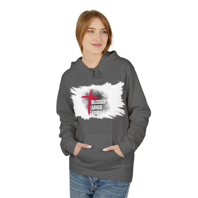 Faith-Inspired Hoodie: Blessed, Saved, Loved - Christian JESUS