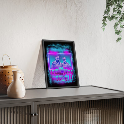 Retro Legends Poster with Wooden Frame - 1967 Nostalgia Art Bud Spencer &amp; Terence Hill