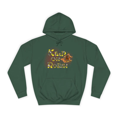 'Keep On Rollin' Design Unisex College Hoodie Flintstones Feuerstein