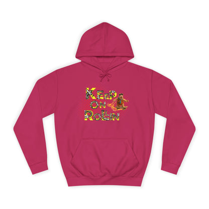 'Keep On Rollin' Design Unisex College Hoodie Flintstones Feuerstein