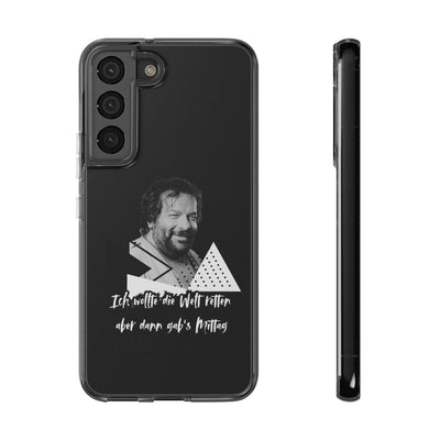 Handyhülle Unique Phone Cover, Ich wollte die Welt retten, dann gabs Mittag
