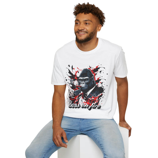 Boss on Fire Unisex T-Shirt, Funny Graphic Tee, Unique Gift, Casual Wear, Motivation Shirt