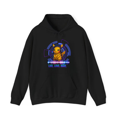 Rave Hoddie, Live Love Rave - Techno - Pokemon