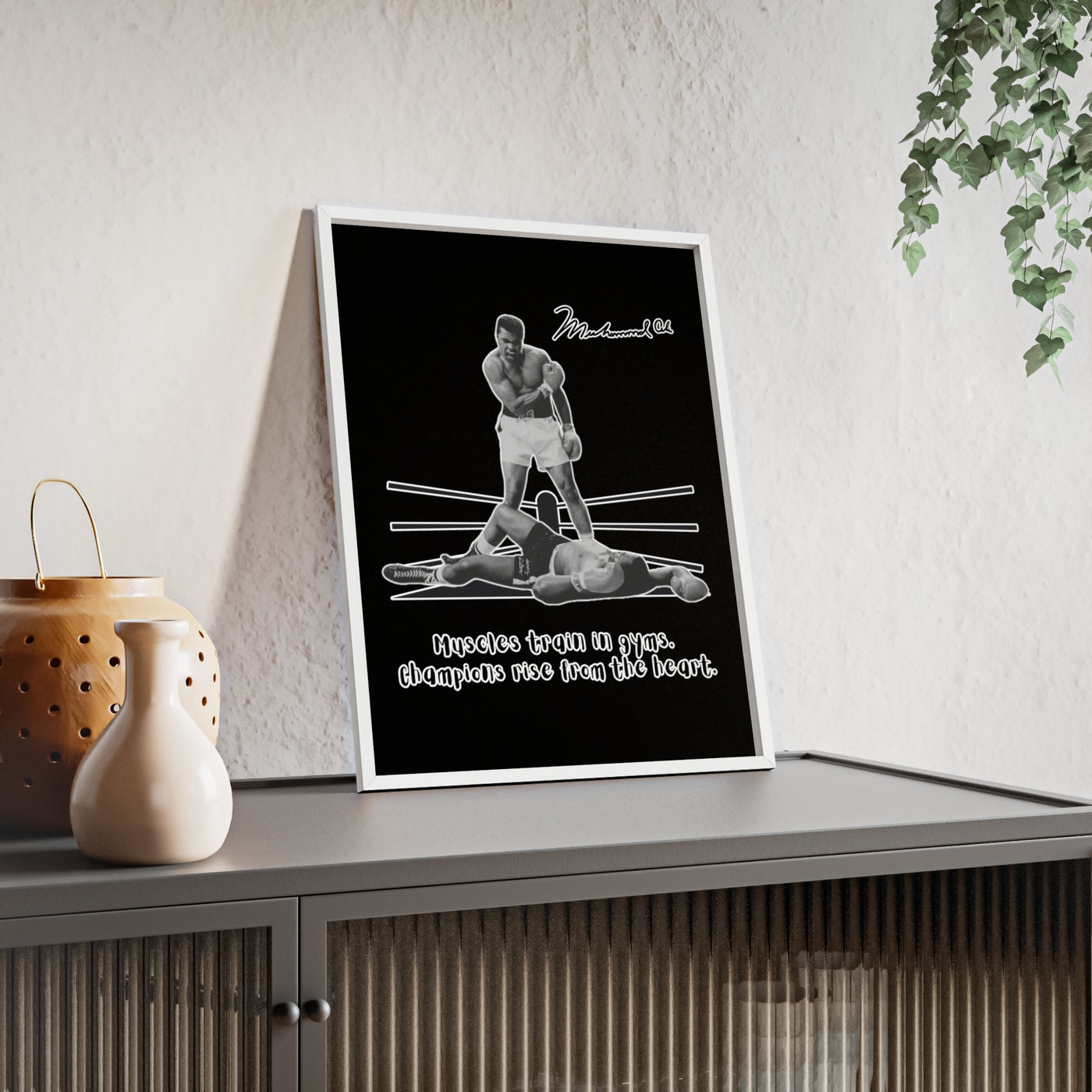 Boxing Inspired Wall Art Poster with Wooden Frame - Muhammad Ali 