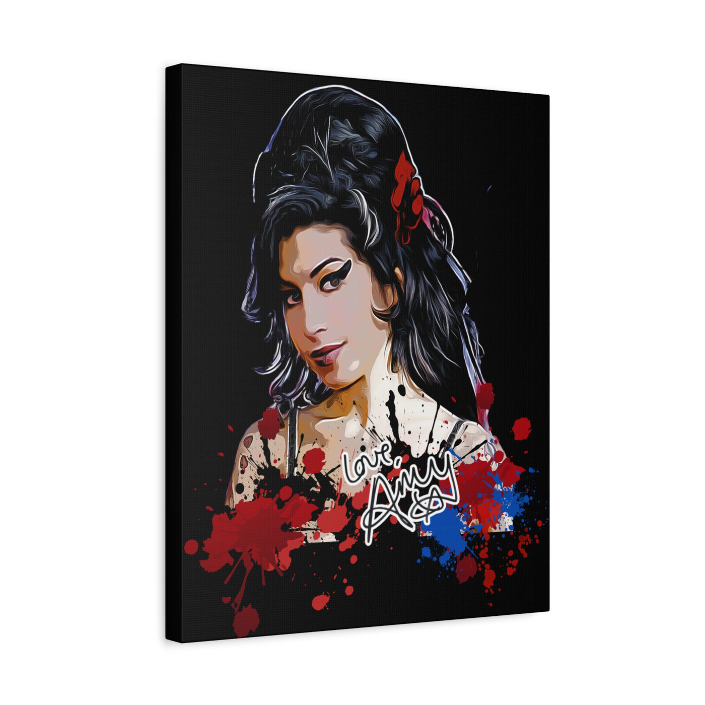 Amy Winehouse Art Canvas - Stretched Wall Decor with Signature