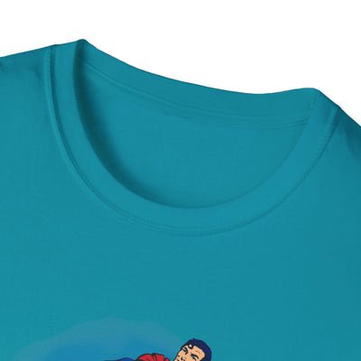 Superman Pause Unisex Softstyle T-Shirt - Fun Graphic Tee for Comic Fans