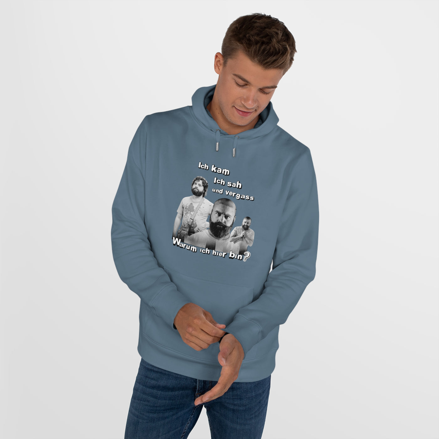 Hoodie Unisex Witz  Alan Garner– Ich kam ich sah und vergaß - Warum ich hier bin!