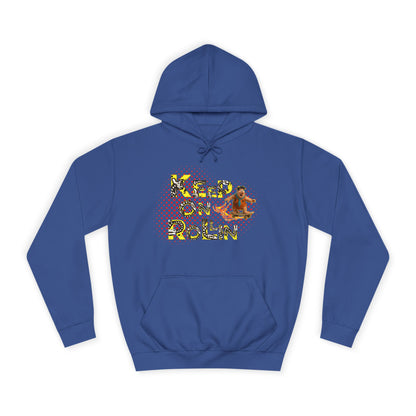 'Keep On Rollin' Design Unisex College Hoodie Flintstones Feuerstein