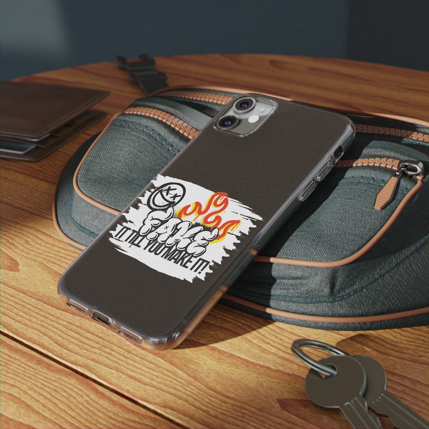 Handyhülle Fake till you make it - Clear Silicone Phone Cases,