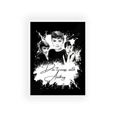 Audrey Hepburn Classic Poster with Wooden Frame - 'Don't Mess with Audrey'