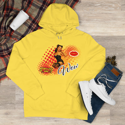 Retro Pin-Up Queen Hooded Sweatshirt - 'Wow' Graphic