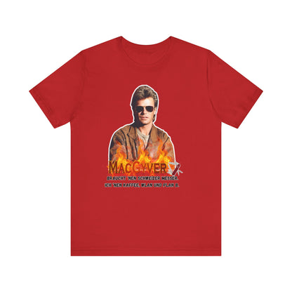MacGyver Inspired Unisex Jersey Tee - 'Ich Nehm Kaffee, WLAN und Plan B'