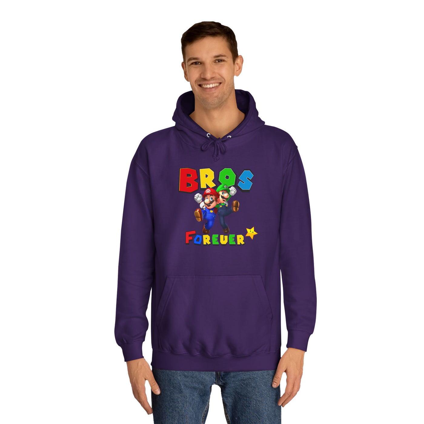 Super Bros College Hoodie, Unisex Gaming Hoodie