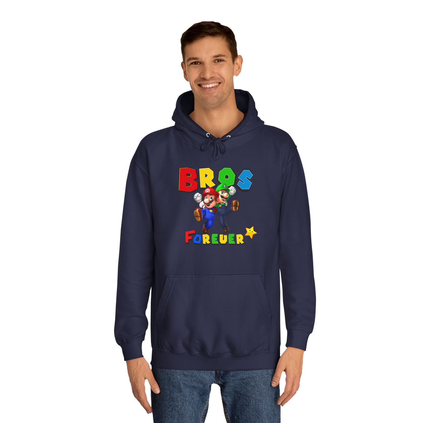Super Bros College Hoodie, Unisex Gaming Hoodie