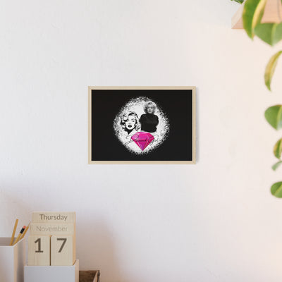Vintage Marilyn Monroe Poster with Wooden Frame