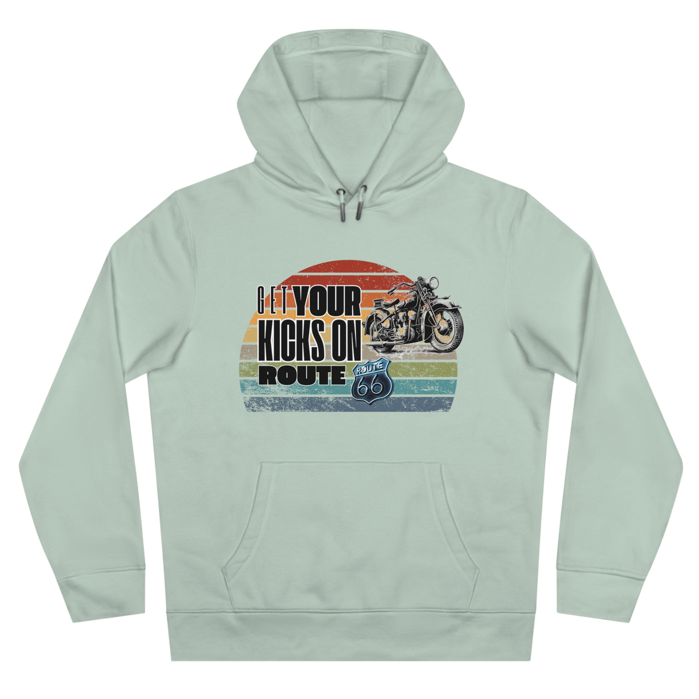 Retro Route 66 Motorcycle Hoodie Sweatshirt - Get your kicks on route 66