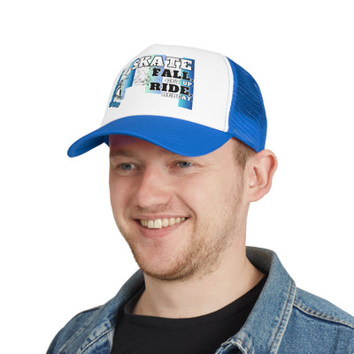 Skateboarding Mesh Cap - "Skate Fall, Get Up, Ride, Repeat"