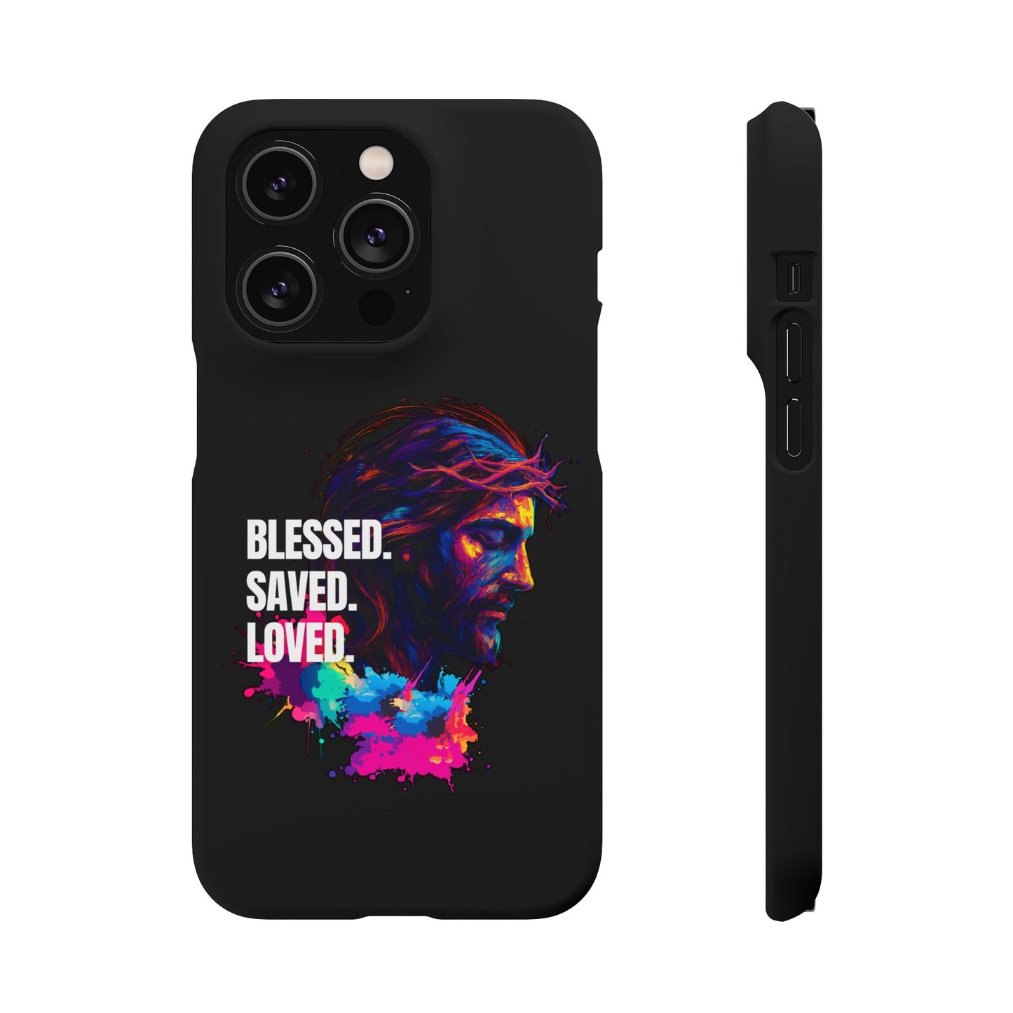 Blessed Saved Loved -  Snap Case Handyhülle - Jesus